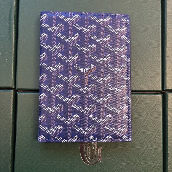 Goyard Grenelle Passport Holder Blue - Picture 1 of 3